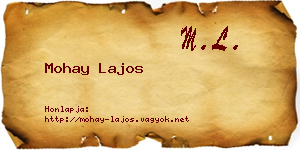 Mohay Lajos névjegykártya