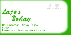lajos mohay business card